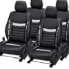 Tata Nexon PU Leather Car Seat Cover Black-Silver - Image 2