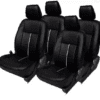 PU Leather Car Seat Cover For Tata Tiago Black-Silver - Image 2