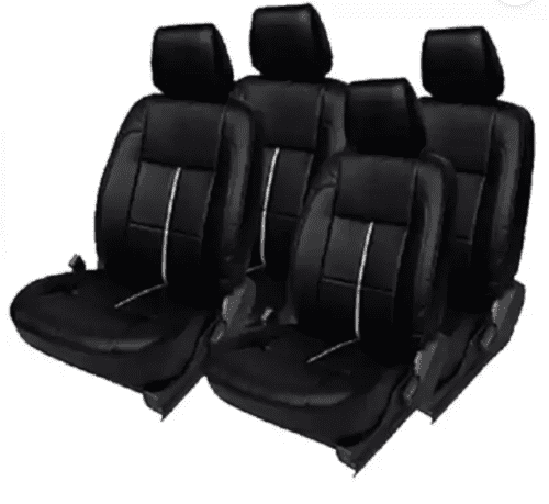 PU Leather Car Seat Cover For Tata Tiago Black-Silver - Image 2