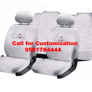 Cotton Car Seat Cover For Mahindra TUV-300 White Color