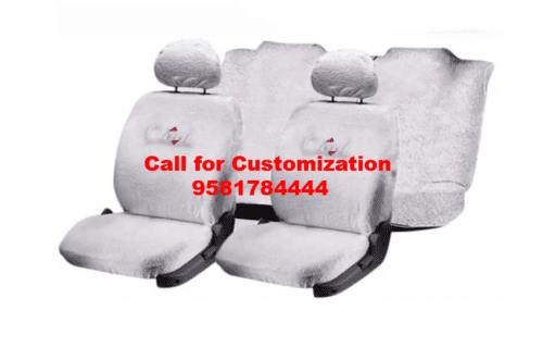 Cotton Car Seat Cover For Mahindra TUV-300 White Color