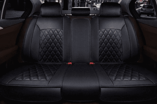 Leather Car Seat Cover Compatible with Volkswagen Polo Black Color - Image 2