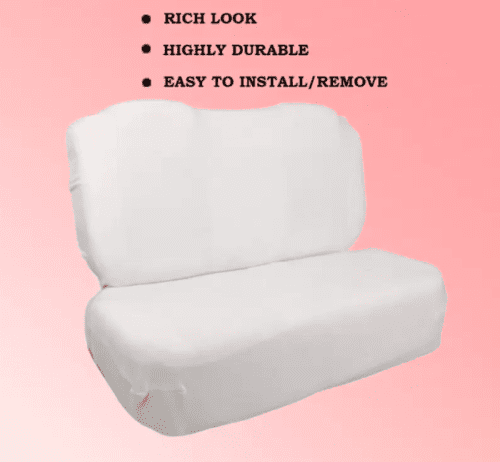 Cotton Car Seat Cover For Kia Seltos White Color - Image 4