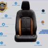 PU Leather Car Seat Cover For Honda City Black-orange Color - Image 2