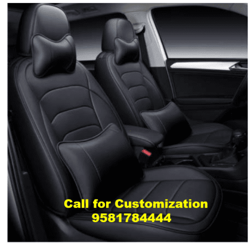 Leather Car Seat Covers Compatible with Ford Figo Black Color
