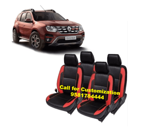 Renault Duster Car PU Leather Seat Cover Black-Red Color