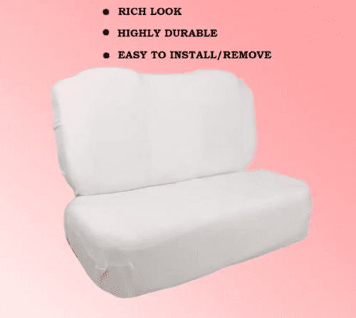 Skoda Fabia Car Cotton Seat Cover White Color - Image 4