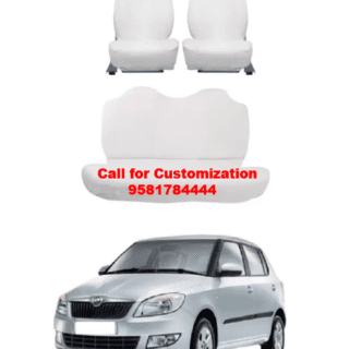 Skoda Fabia Car Cotton Seat Cover White Color