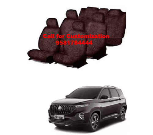 Cotton Car Seat Cover For MG Hector brown color