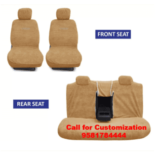 Cotton Car Seat Cover For MG Hector Beige Color